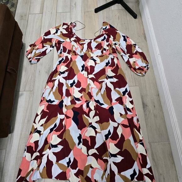 Womens A New Day Boho Long Sleeve Abstract Print Maxi Dress Multicolor Size 3X - Picture 7 of 7